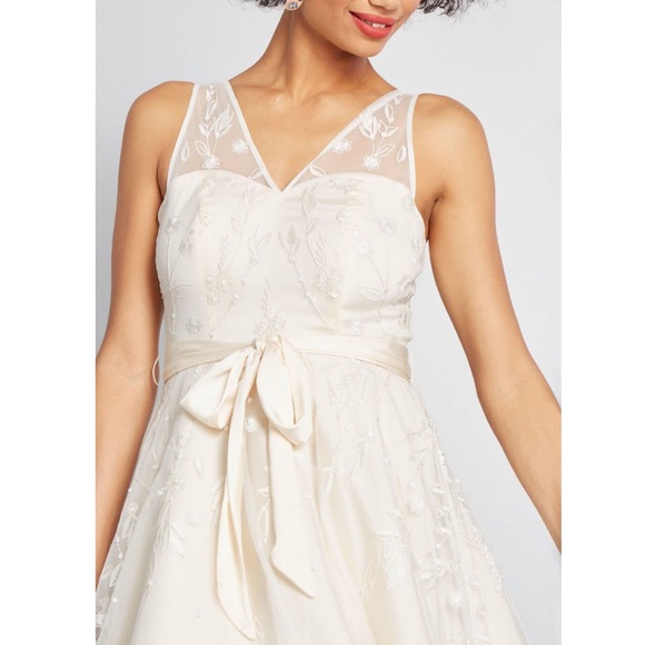 ModCloth Ivory Midi Dress - Picture 3 of 5